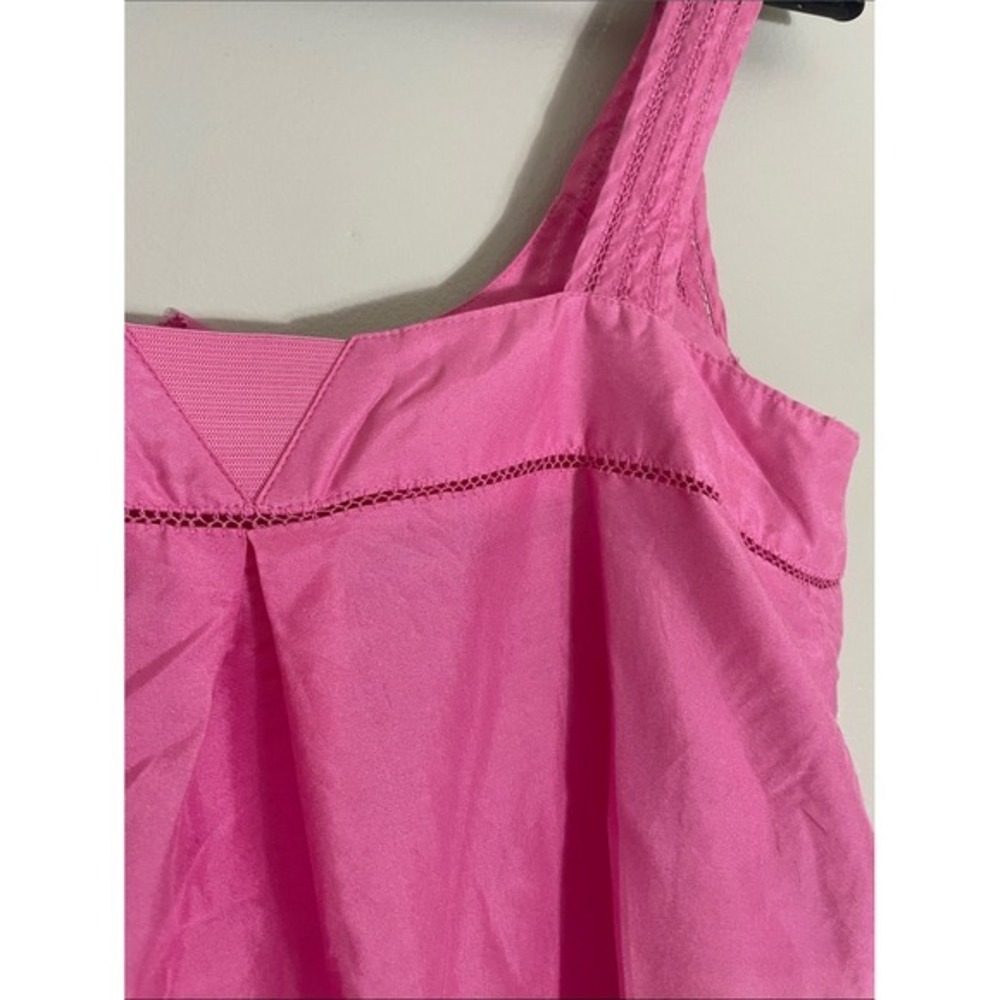 Postmark Anthropologie Tank Top Silk Cotton Ruffle Pink 2 Sleeveless Blouse - Picture 13 of 16